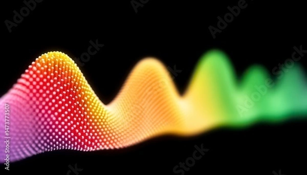 Obraz Vibrant sound wave visualization with colorful gradient effects.