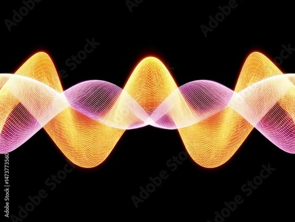 Obraz Vibrant sound wave illustration with colorful oscillation patterns.