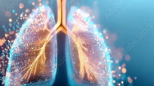 Obraz Virtual Reality Augmented Human Lungs Digital Anatomy Futuristic Healthcare Design