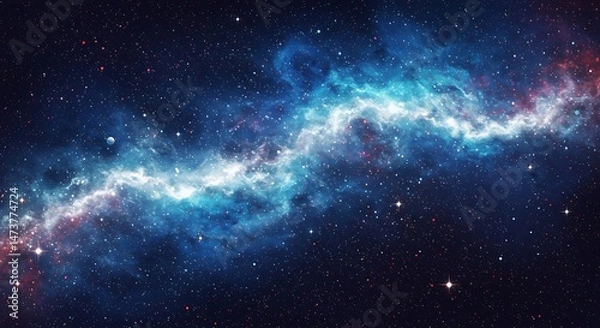 Obraz Vibrant Nebula Illuminated by Starlight in Deep Space