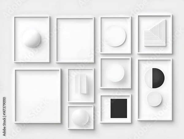 Fototapeta 白の幾何学 静寂の旋律