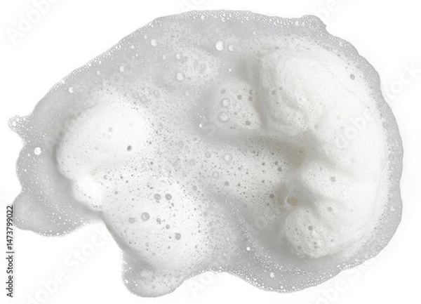 Obraz white soap foam on white background, top view