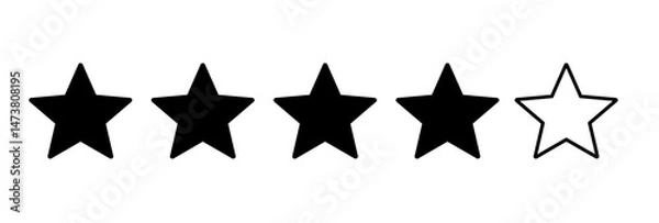 Obraz Four Stars Rating. Vector graphic illustration for any purposes.