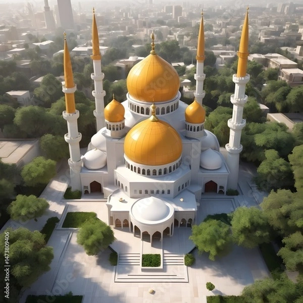 Obraz Golden Dome Mosque from Above