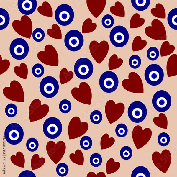 Fototapeta seamless pattern with hearts