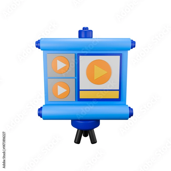 Fototapeta Blue Presentation Bar Chart