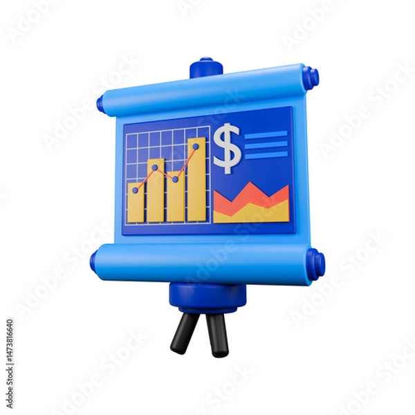 Fototapeta Blue Presentation Financial Charts