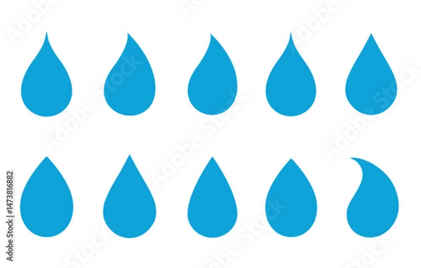 Obraz water droplet set icons