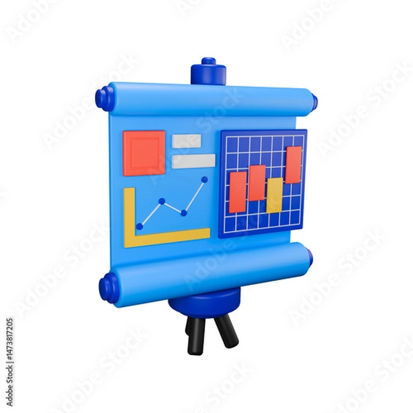 Fototapeta Blue Presentation Financial Data 2