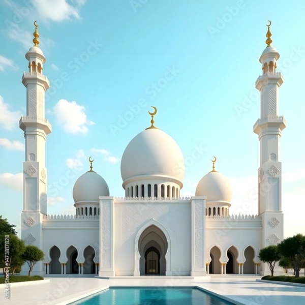 Obraz Mosque Domes and Minarets Reflected