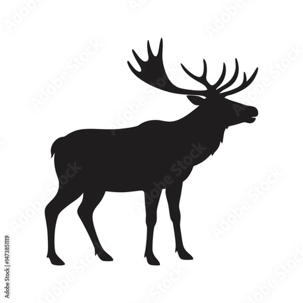 Obraz deer silhouette vector art illustration