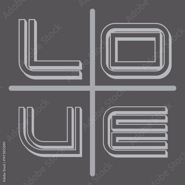 Obraz love cool typography graphic print , Abstract fashion drawing and creative design for t-shirts, mugs, graphic tee, sweatshirt, cases, etc. Illustration in modern style for clothes