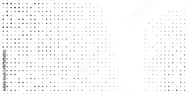 Fototapeta Abstract dotted halftone gradient texture. Vanishing polka dot background. Repeating dots simple