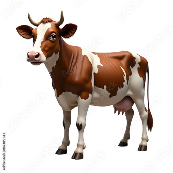 Obraz Dairy Cow Illustration on a transparent background