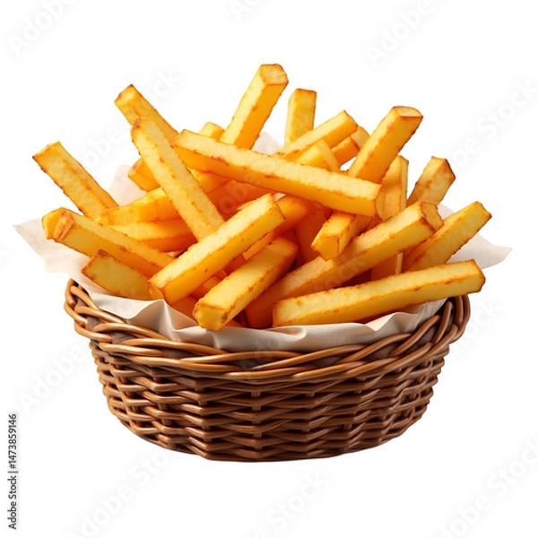 Obraz Crispy French Fries on a transparent background