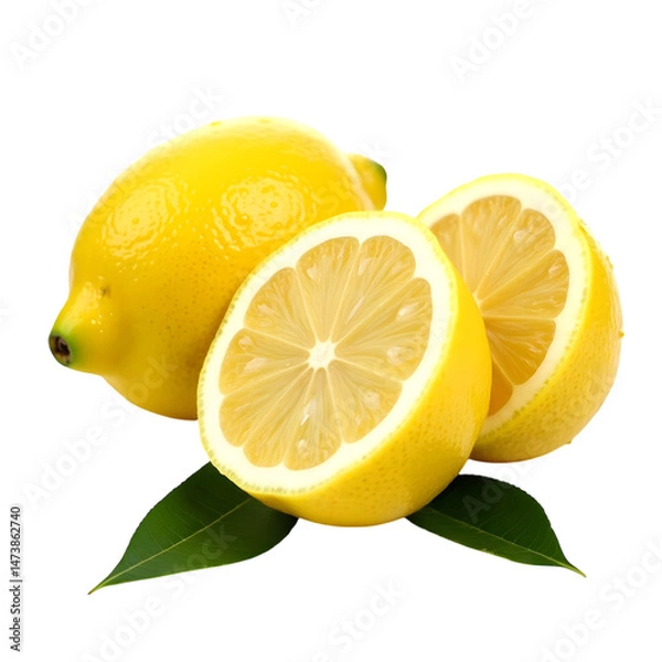 Obraz Fresh Lemons on a transparent background