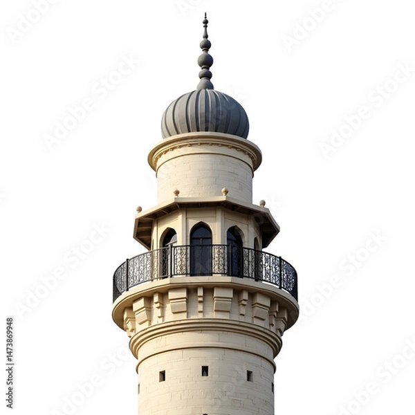 Obraz Minaret Tower Gold Coin Illustration on a transparent background