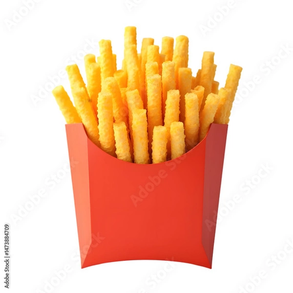 Fototapeta Red Box of Fries on a transparent background