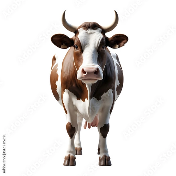 Obraz Spotted Cow Face On on a transparent background