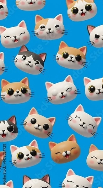 Fototapeta Purrfect Pixel Paradise AI Generated