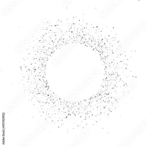 Fototapeta Grainy Dust Circle Background — Grey Abstract Overlay with Scattered Particles, Speckles, and Minimal Noise for Transparent Designs and Artistic Wallpaper Effects