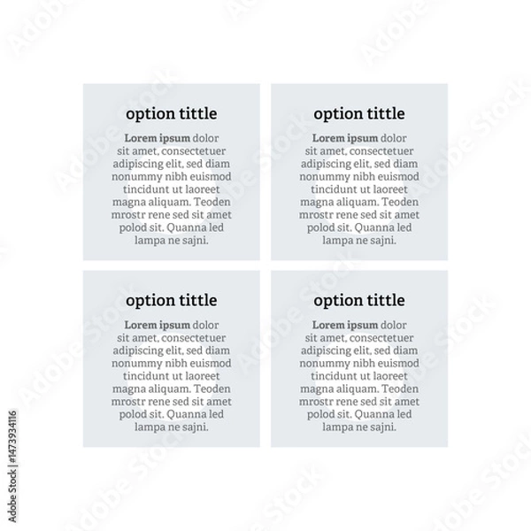 Fototapeta Very simply infographic design with 4 options or steps. Infographics for business concept.