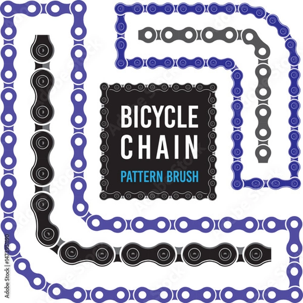 Obraz Bicycle chain pattern brush vector with two different patterns for pattern brush creation