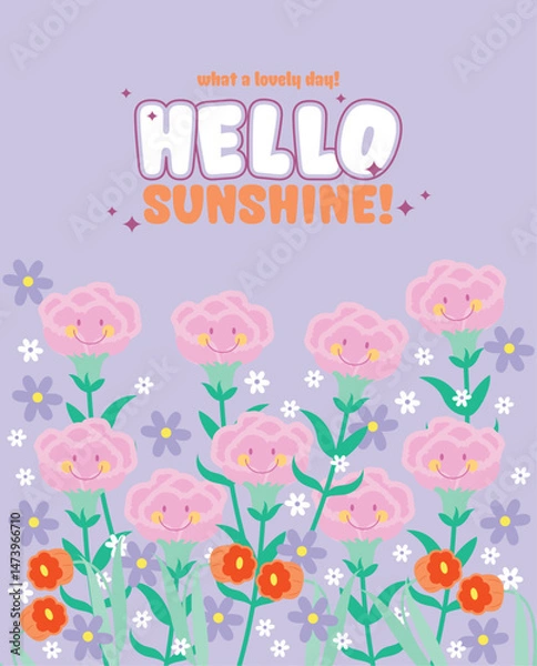 Obraz Bright and cheerful flowers smile under the sunny sky, spreading joy and warmth. Hello sunshine, it’s a lovely day to bloom!