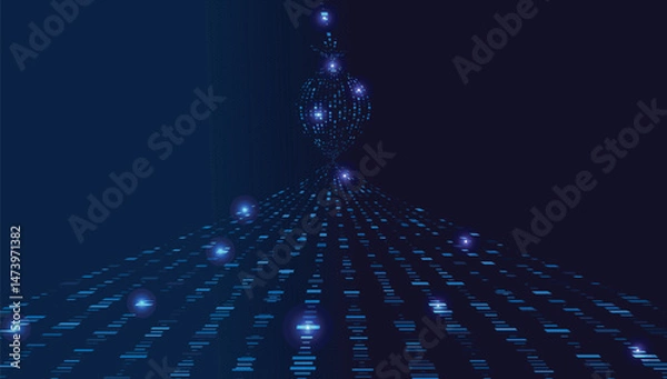Obraz Digital technology abstract background design. Vector backdrop for computer