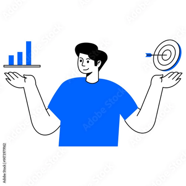 Obraz Businessman Working Activity Vector Illustration