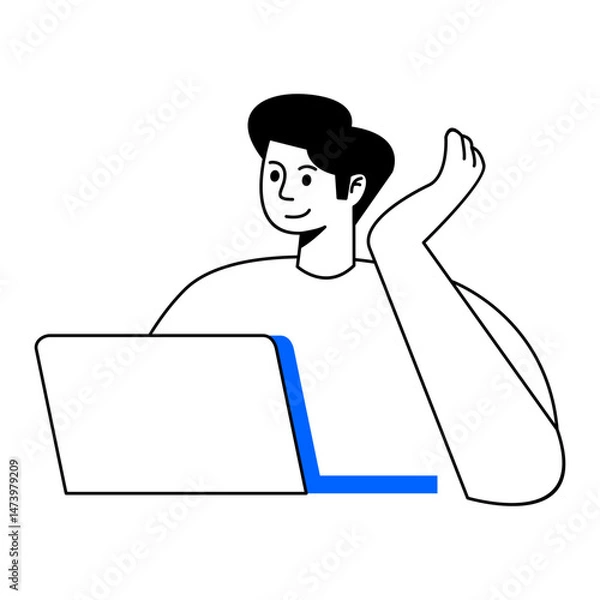 Obraz Businessman Working Activity Vector Illustration