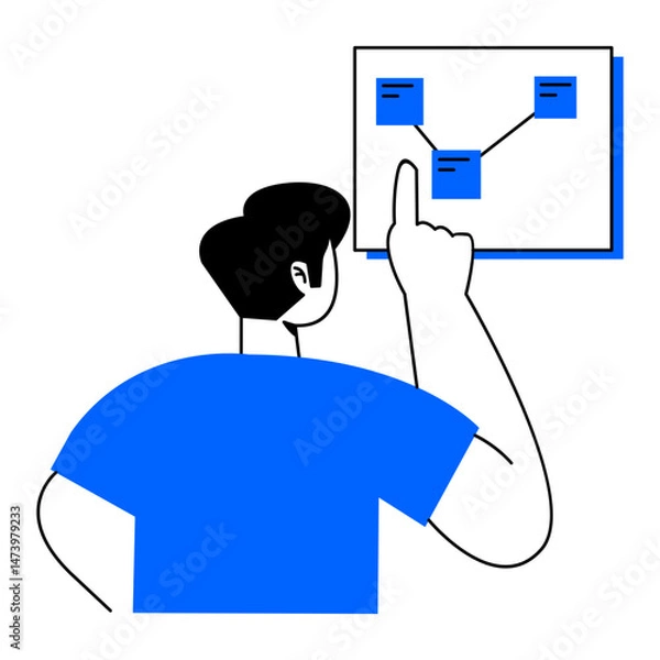 Obraz Businessman Working Activity Vector Illustration