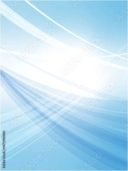 Obraz 透明感あふれる抽象的なウェーブ背景_水色