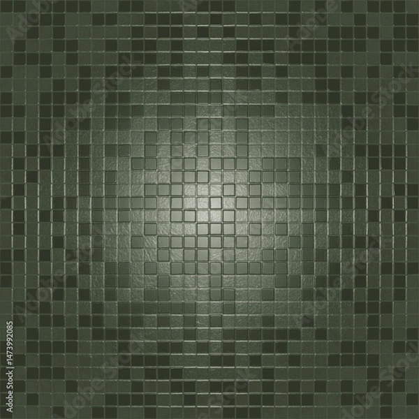 Fototapeta Green square tiles creating a textured and geometric background