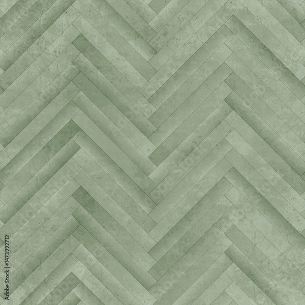 Fototapeta Green herringbone parquet floor covering seamless texture