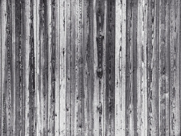 Fototapeta Weathered gray wood planks showing knots and grain creating rustic texture