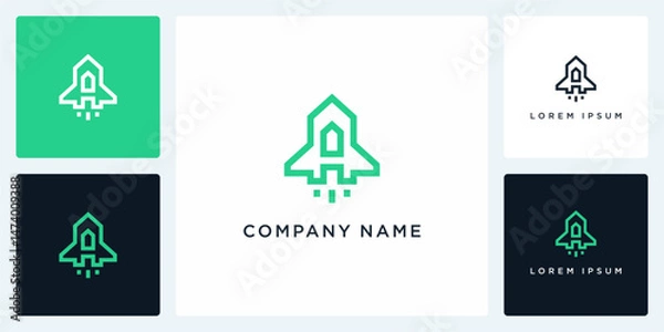 Obraz Rocket with letter A logo