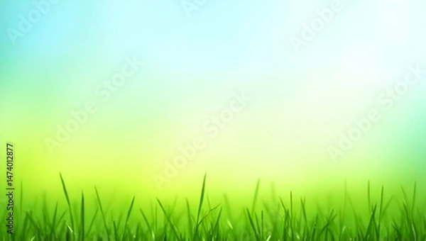 Fototapeta Tranquil Meadow, A Seamless Gradient of Spring Hues for a Calming Wallpaper Experience, Evoking a Sense of Peace and Natural Harmony in Digital Spaces