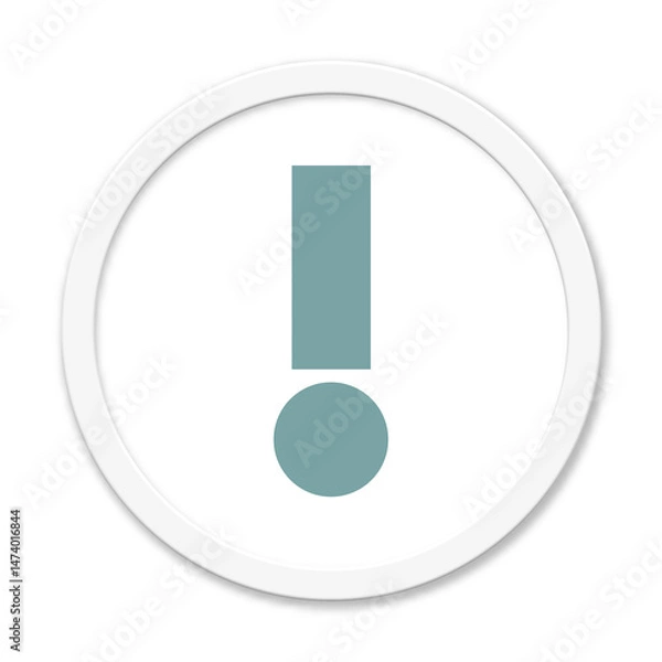 Fototapeta Warnung oder Alarm Symbol in blau auf weißem Button