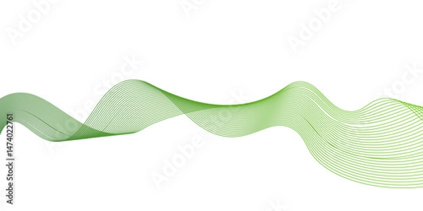 Obraz Modern abstract green wave liquid lines background.dots on a whit clean and fresh background,Frequency sound wave lines and technology curve lines,green wave lines frame,	
