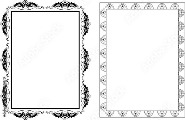 Obraz vector frames black on a white background, vintage