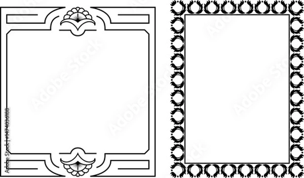 Obraz vector frames black on a white background, vintage