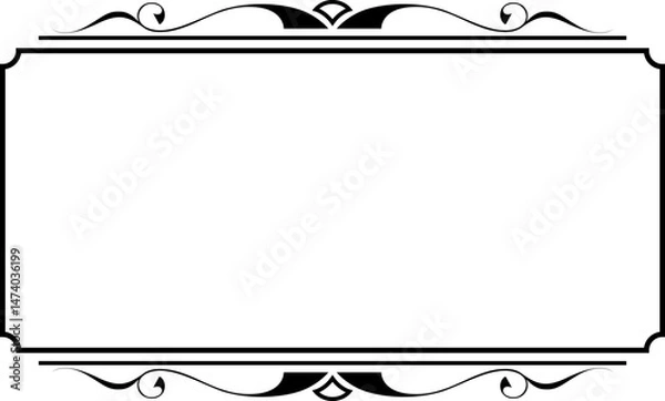 Obraz vector frames black on a white background, vintage