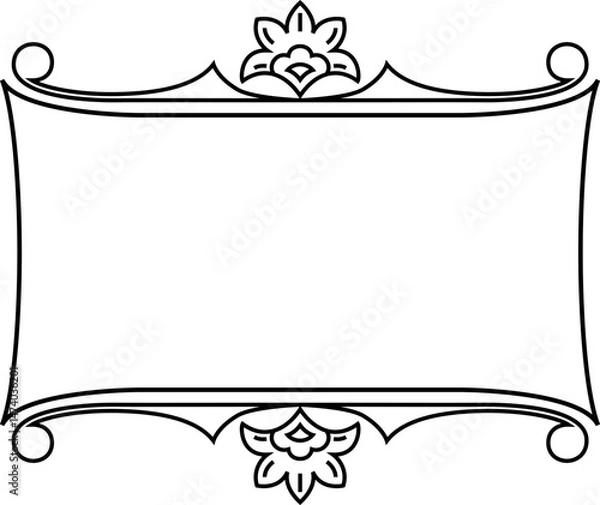 Obraz vector frames black on a white background, vintage