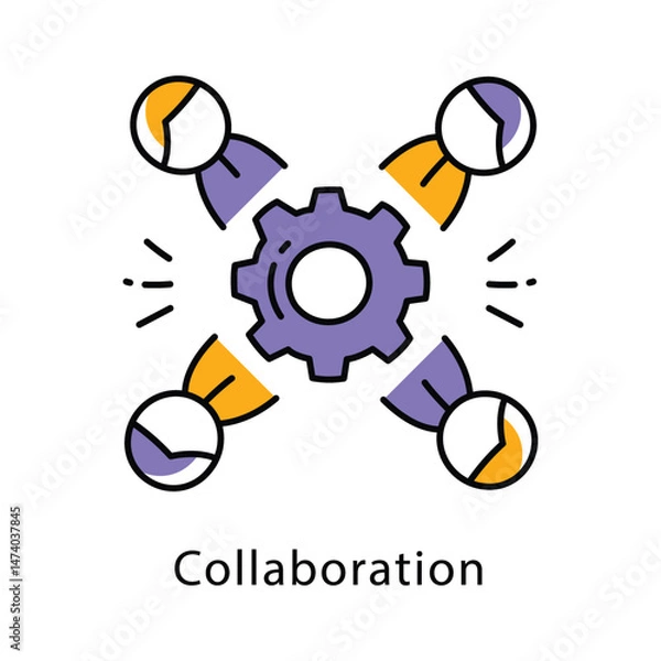 Obraz Collaboration Vector filled Outline Style Icon. Eps 10 File 