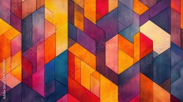 Obraz Abstract geometric pattern with vibrant colors (32)