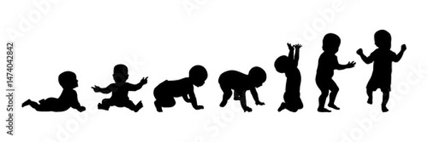 Obraz baby development stages silhouettes