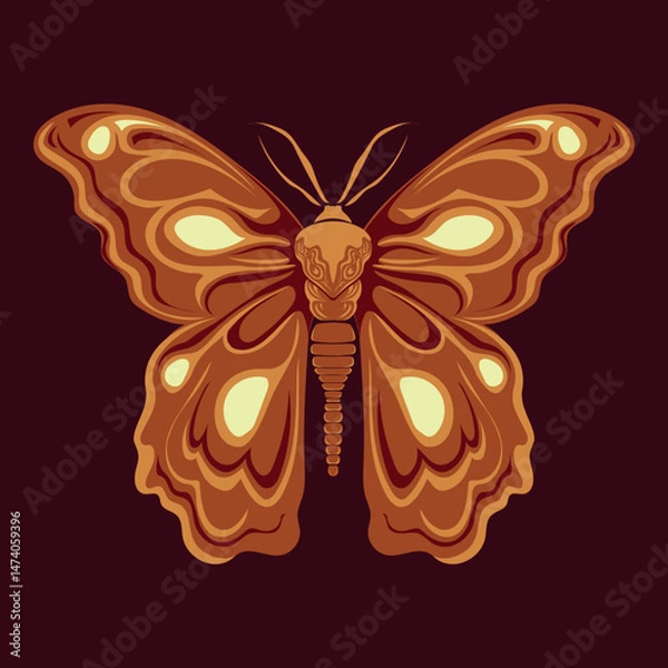 Obraz Vector butterfly on coffee brown background