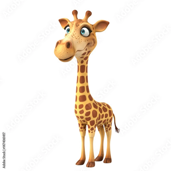 Fototapeta giraffe isolated on white