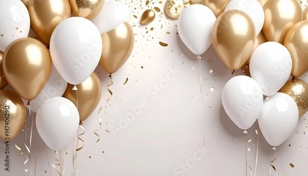 Obraz Balloon and Confetti Wedding Celebration Background